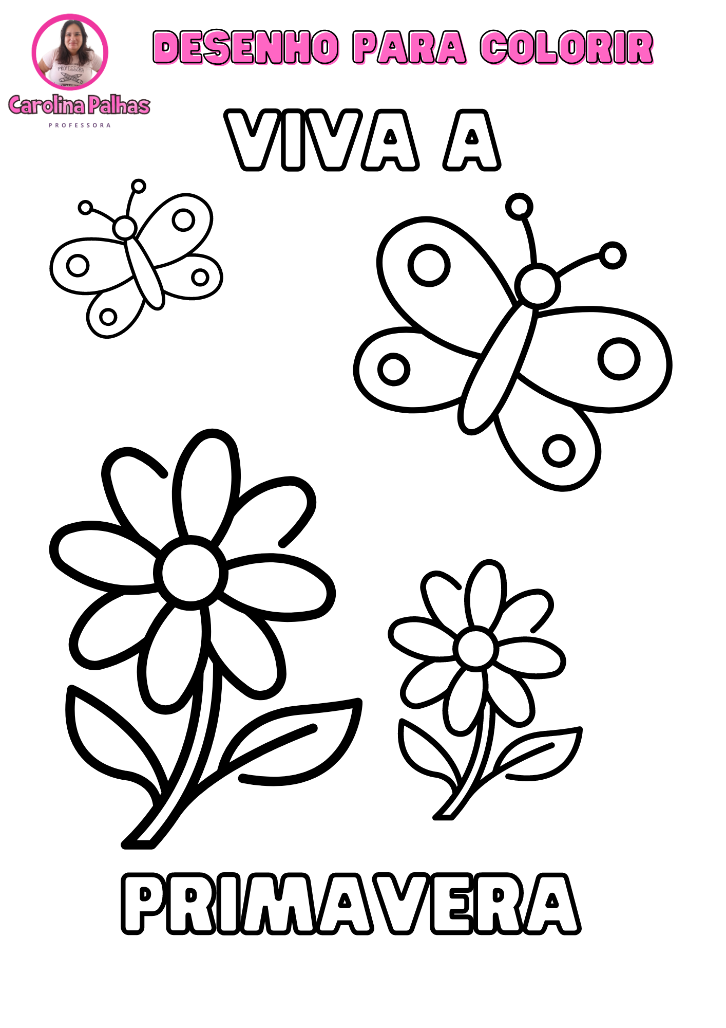 Desenho da Primavera para Colorir: Imagens para Educação Infantil