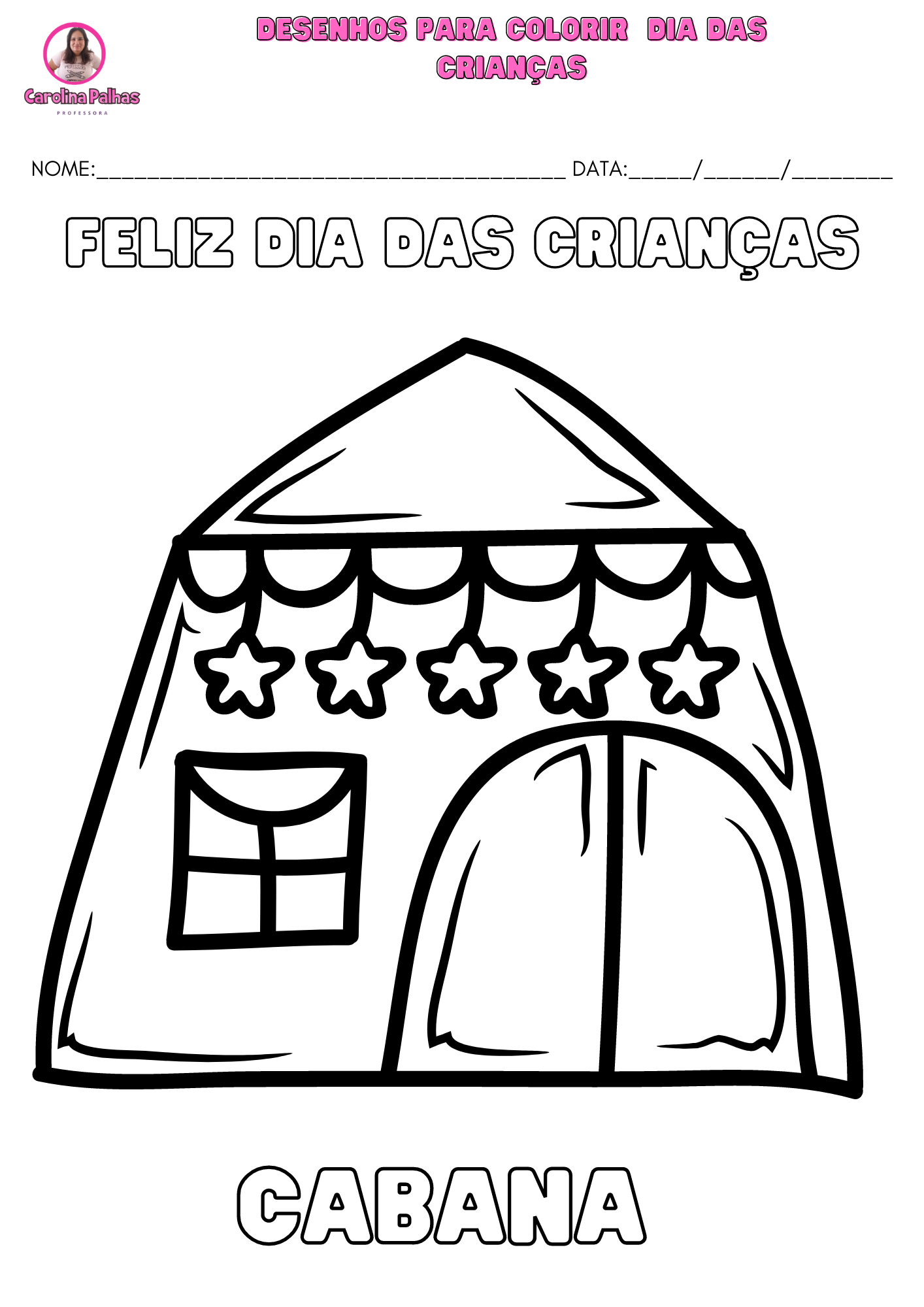 Desenhos para colorir com o tema Dia das Crianças - Professora