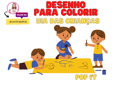 Desenhos para colorir com o tema POP IT para o dia das crianças -  Professora Carolina Palhas