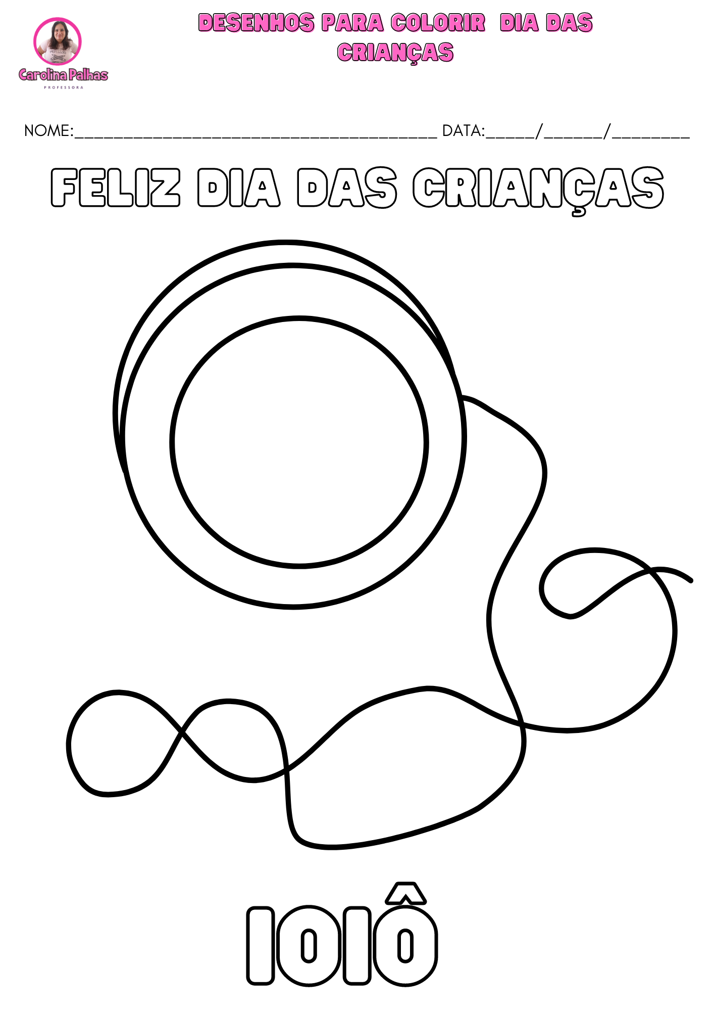 Desenhos de Carnaval para Imprimir e Colorir - Brinquedos de Papel