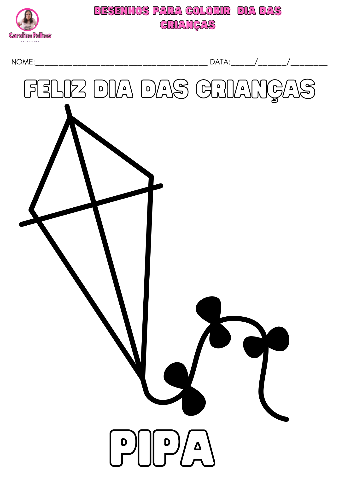 Desenhos para colorir com o tema dia das crianças - Professora