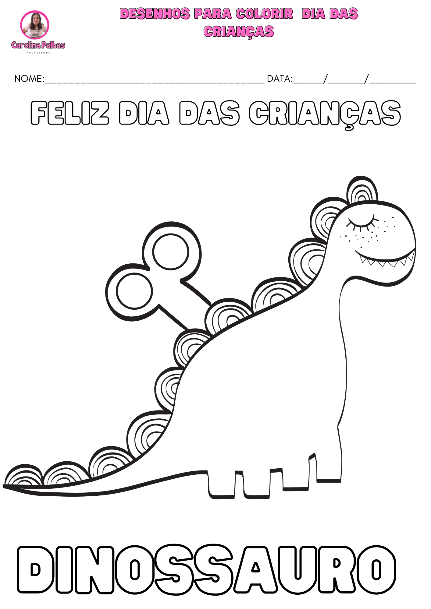 Desenhos para colorir com o tema dia das crianças - Professora Carolina  Palhas