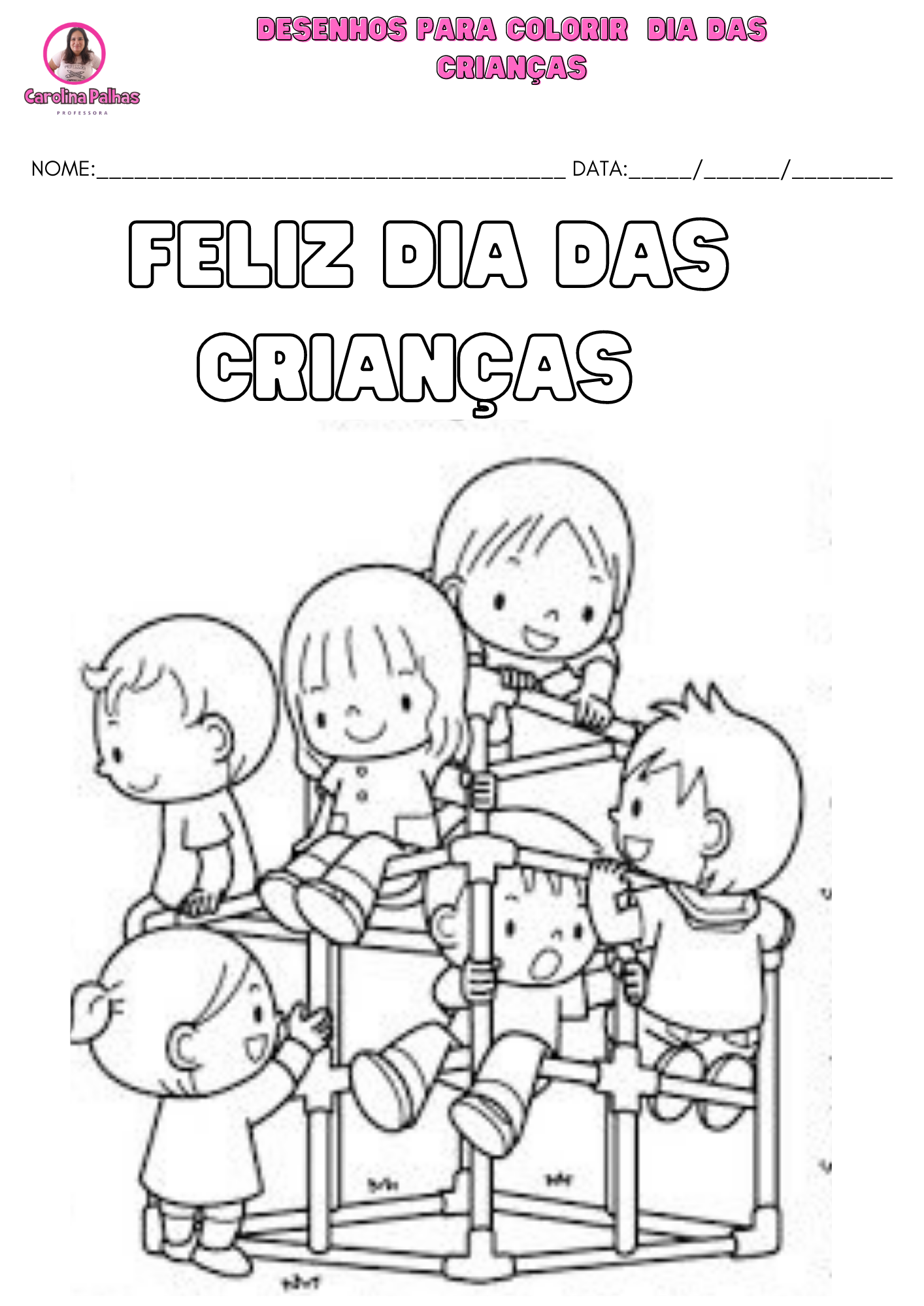 Desenhos para colorir com o tema POP IT e Dia das Crianças