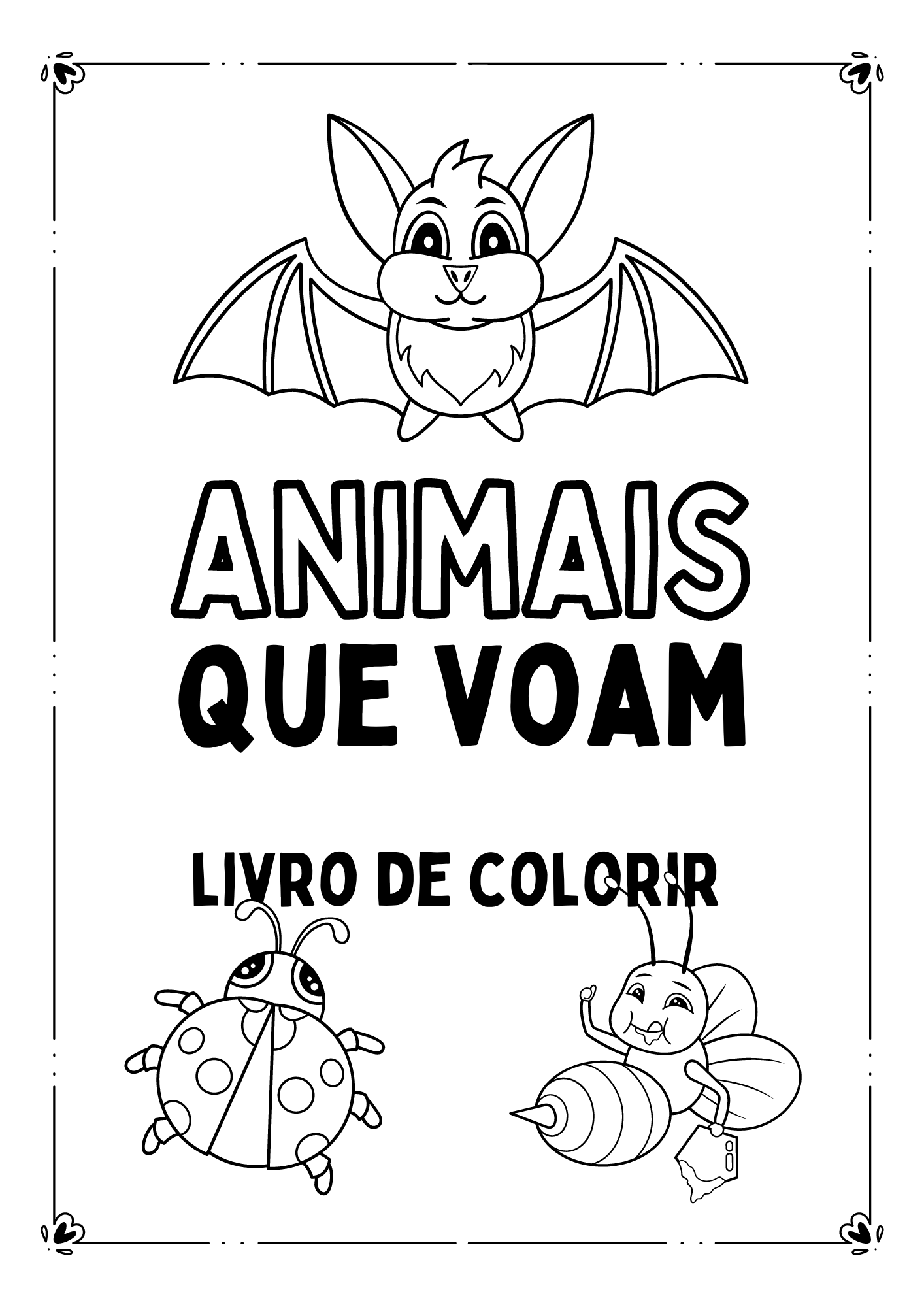 Livro de colorir animais que voam - Professora Carolina Palhas