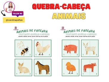 Quebra-Cabeça Animais em Inglês