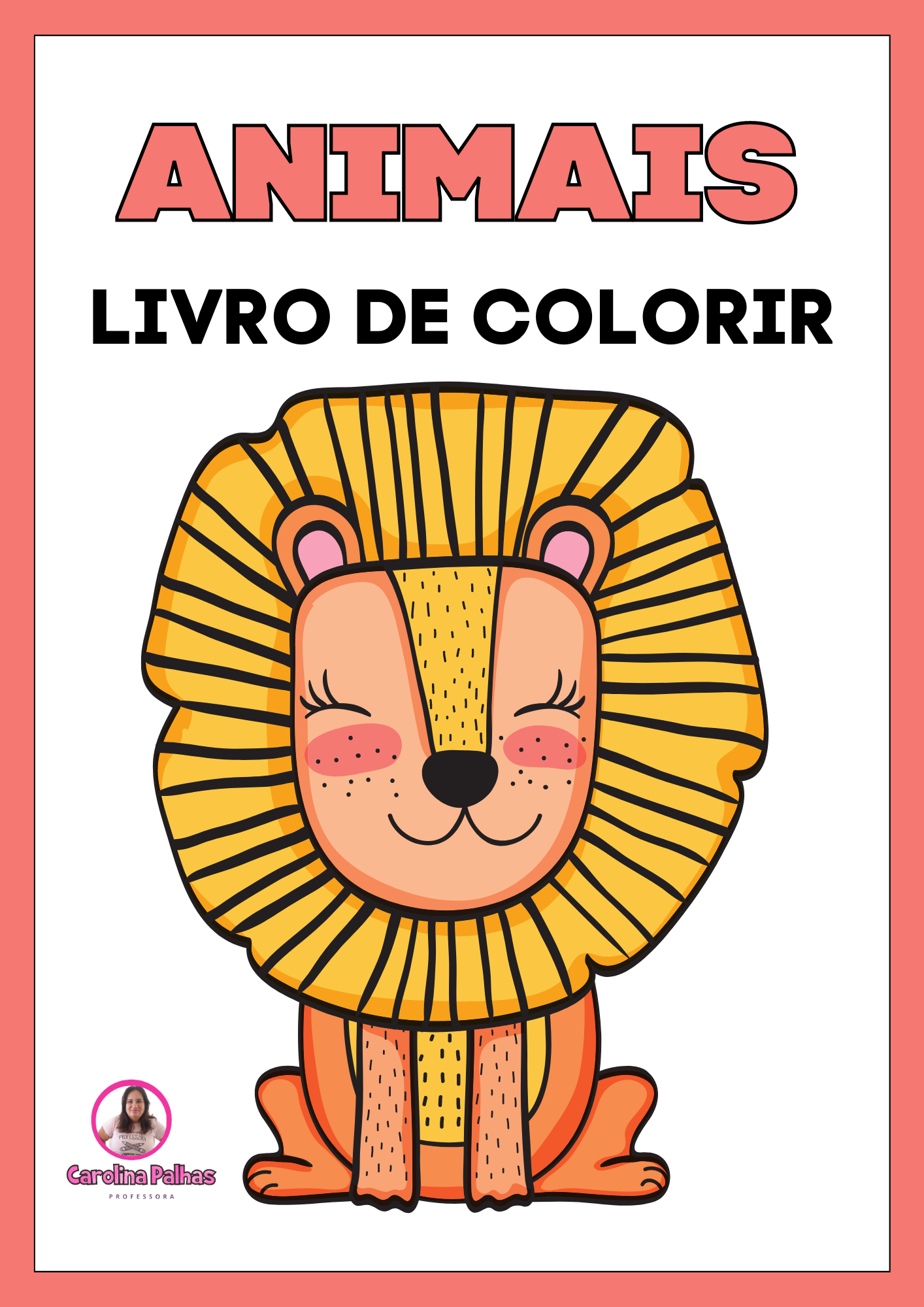 Desenhos para colorir animais - Professora Carolina Palhas