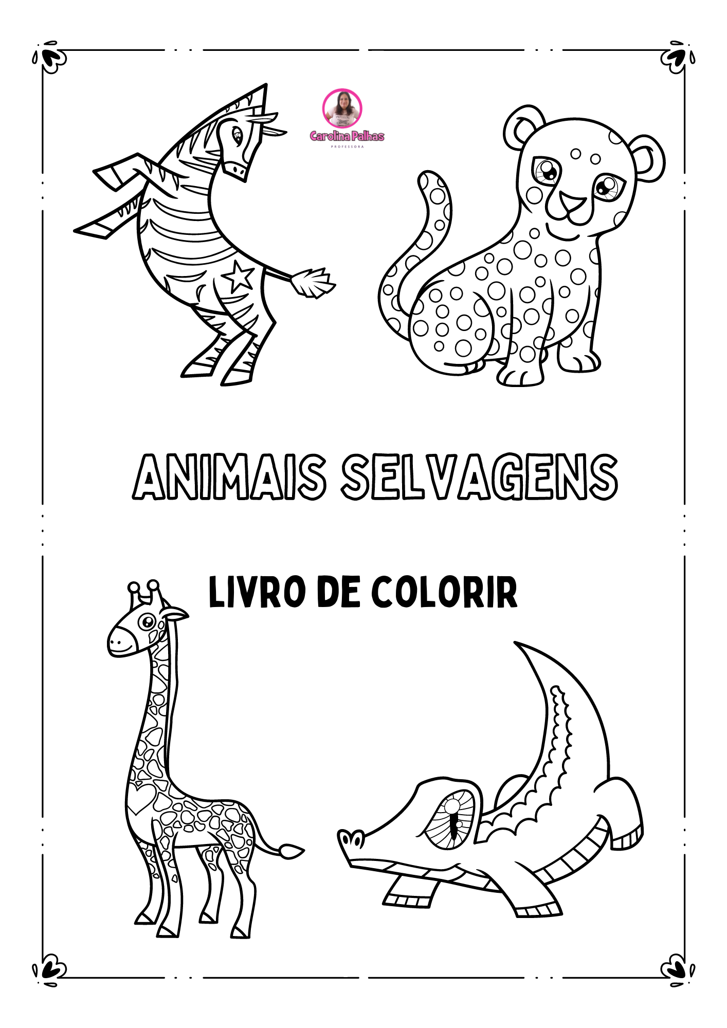 livro de animais para colorir pdf - Professora Carolina Palhas