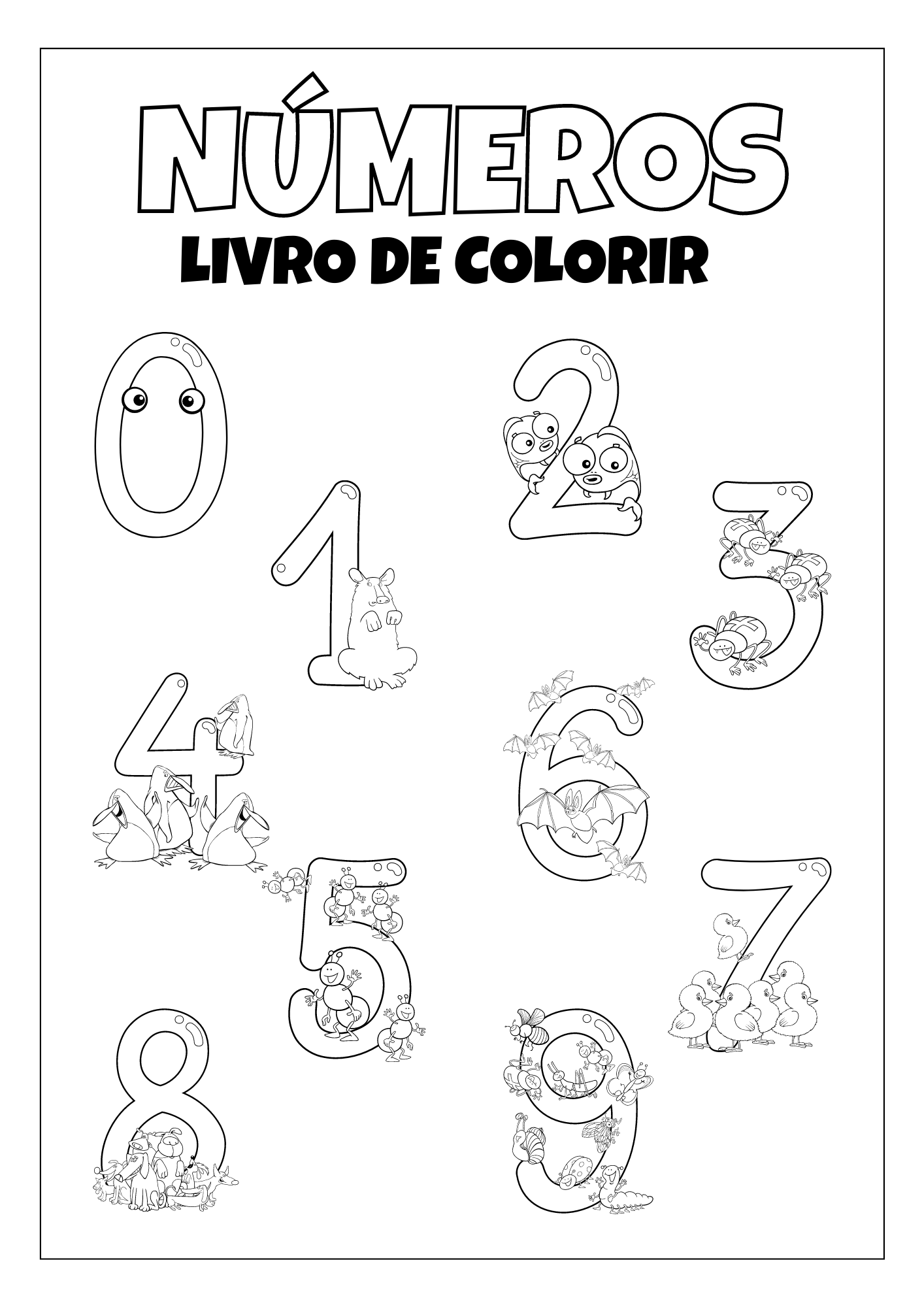 Caderno com Desenhos para Colorir de acordo com números  Páginas de colorir  com animais, Atividades de colorir, Numeros para colorir