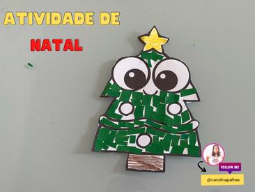 Atividade de Natal|Decorando a árvore de natal utilizando a técnica de  mosaico - Professora Carolina Palhas