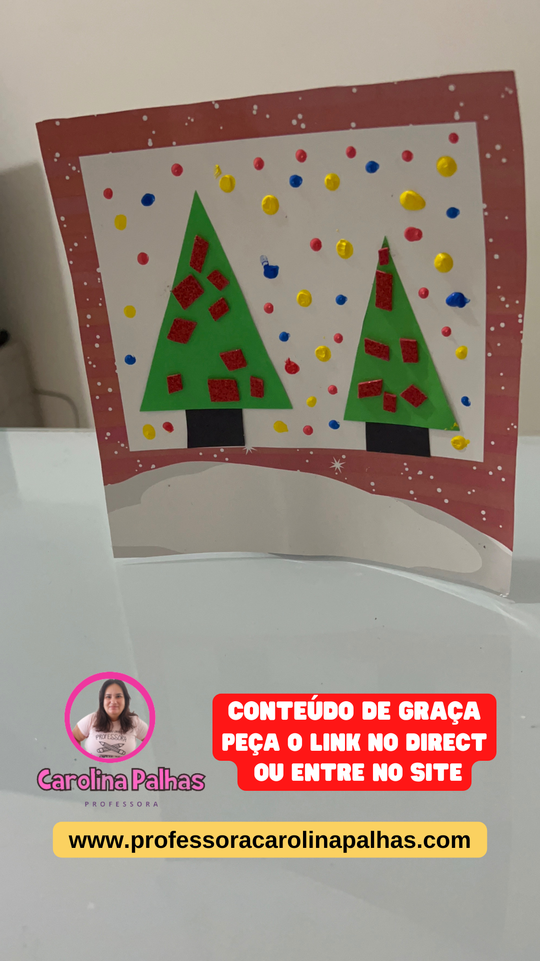 Atividade de natal|Porta retrato de natal - Professora Carolina Palhas