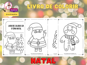 Livro de colorir com o tema natal - Professora Carolina Palhas
