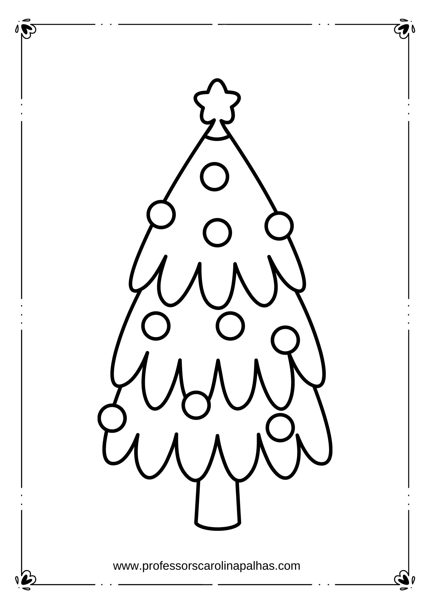 Desenho Montando Árvore de Natal para Colorir - Desenho para Colorir