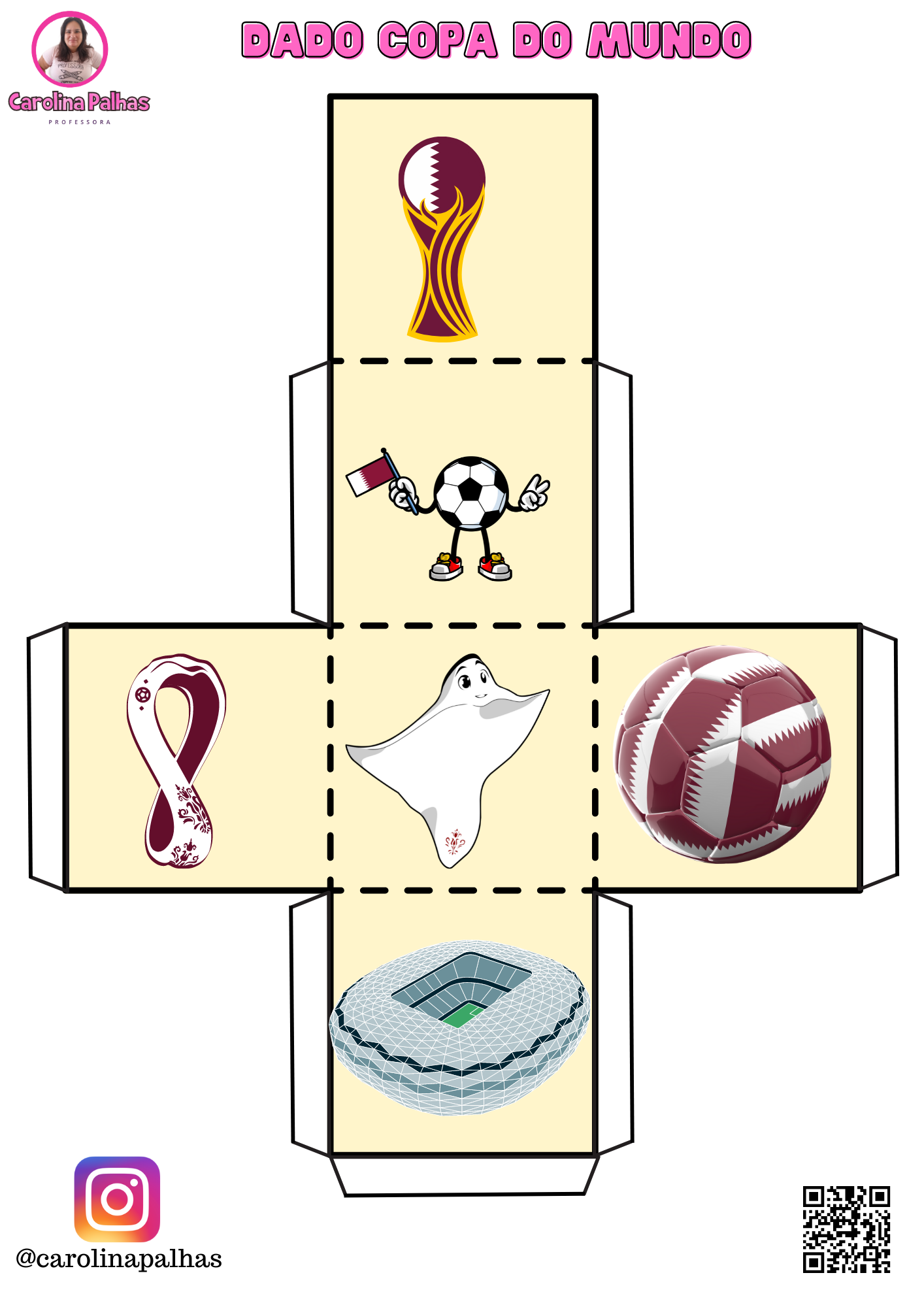 Atividade Jogo de Tabuleiro com o tema Copa do Mundo - Professora Carolina  Palhas