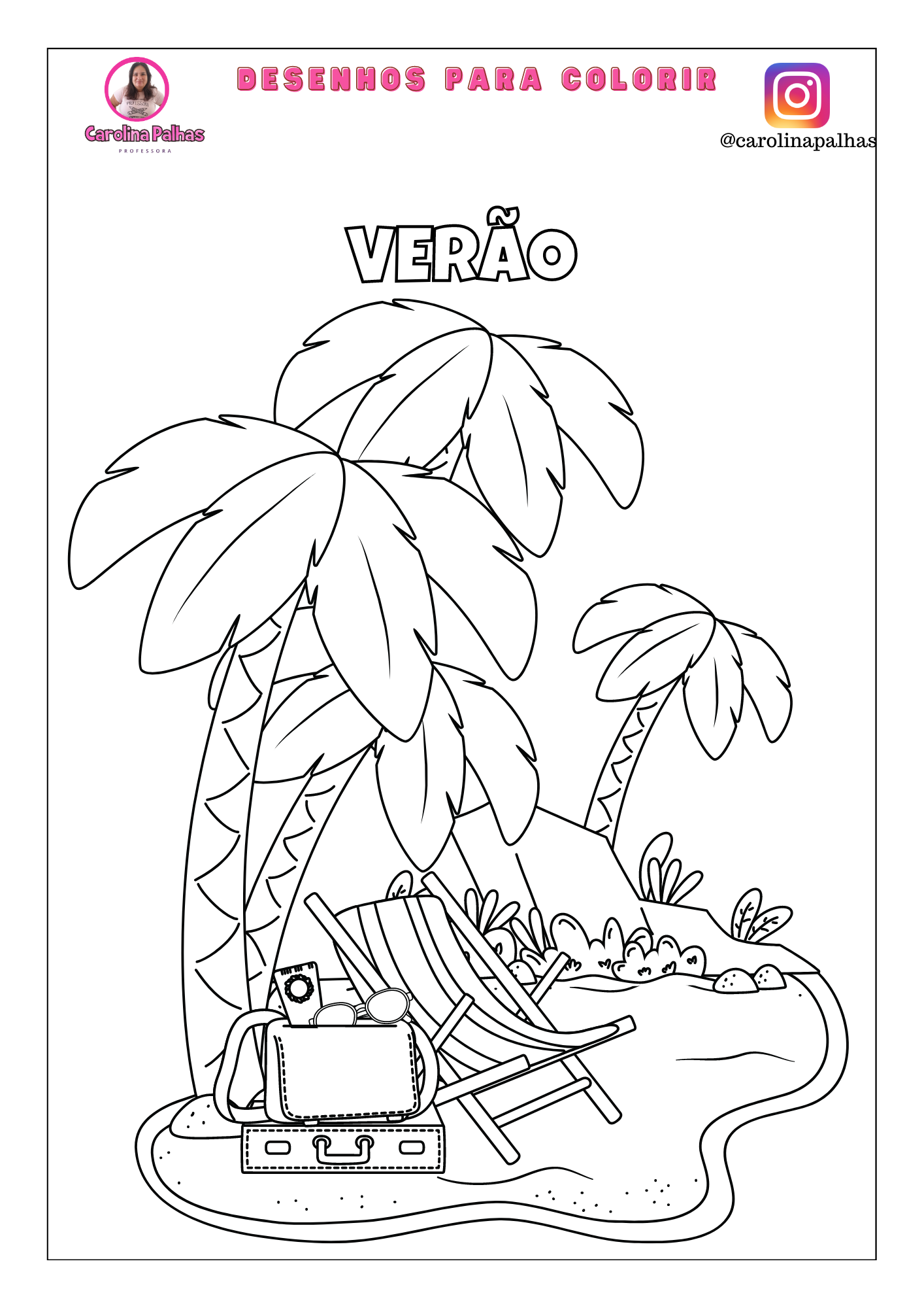 Desenhos sobre verão para colorir - Atividades Pedagógicas