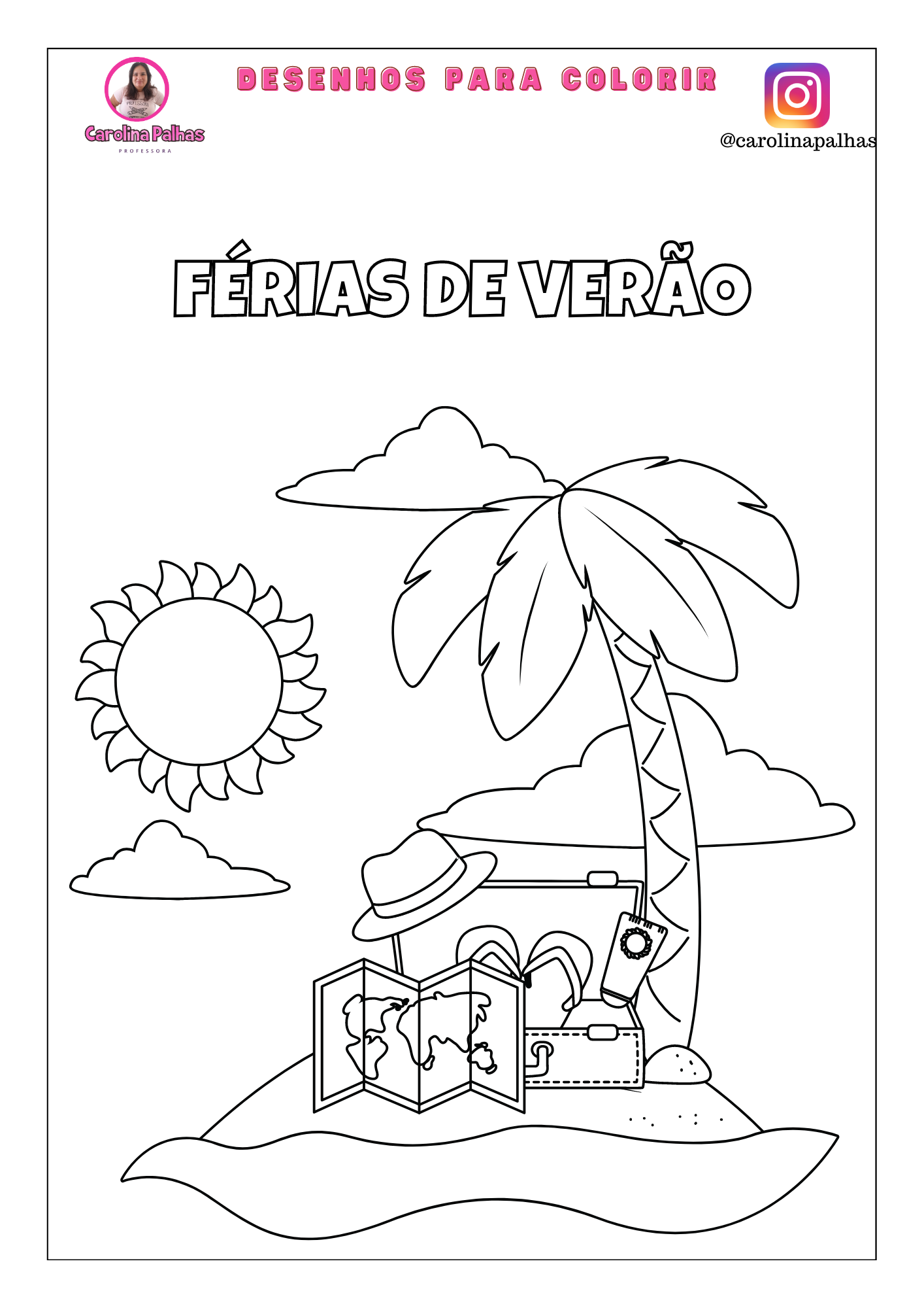 Desenhos para colorir - Atividades para as Férias