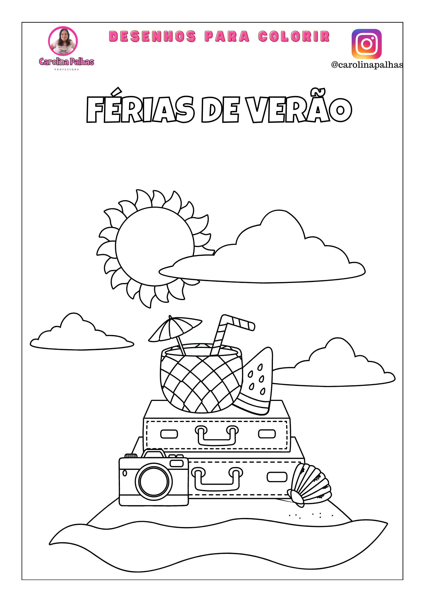 Desenhos sobre verão para colorir - Atividades Pedagógicas