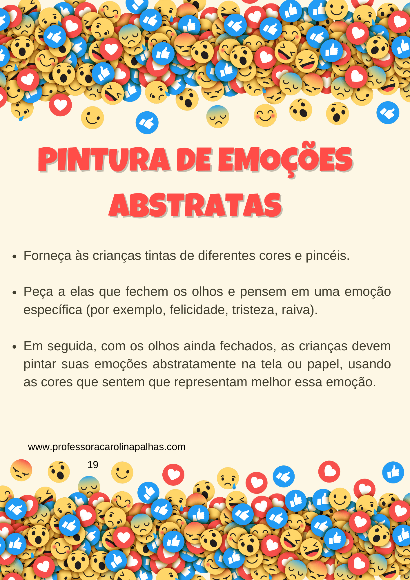 Explorando Emoções e Sentimentos na Educação Infantil e Ensino Fundamental:  Atividades, Jogos e Brincadeiras para uma Jornada Emocionante! - Professora  Carolina Palhas