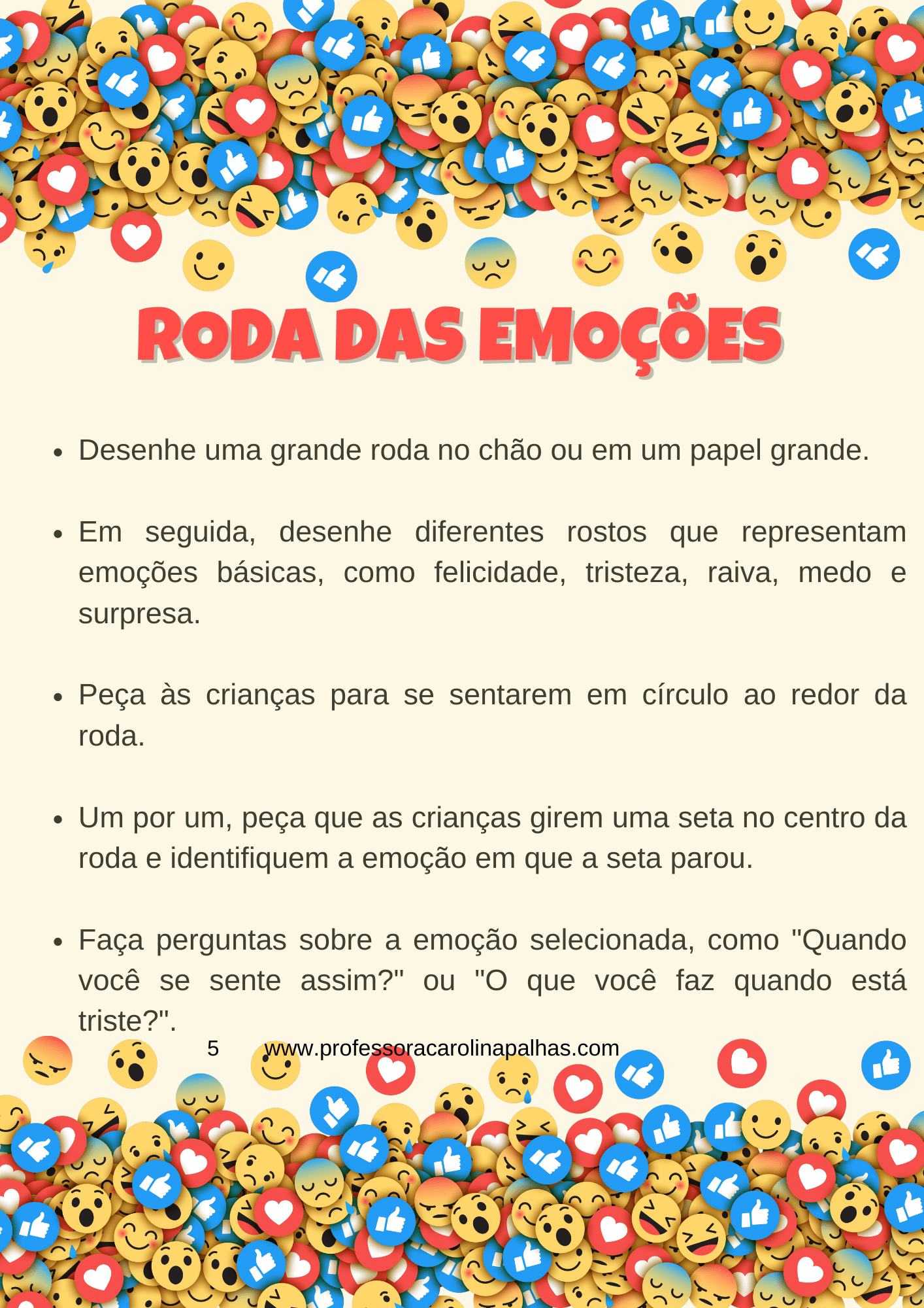 Explorando Emoções e Sentimentos na Educação Infantil e Ensino Fundamental:  Atividades, Jogos e Brincadeiras para uma Jornada Emocionante! - Professora  Carolina Palhas