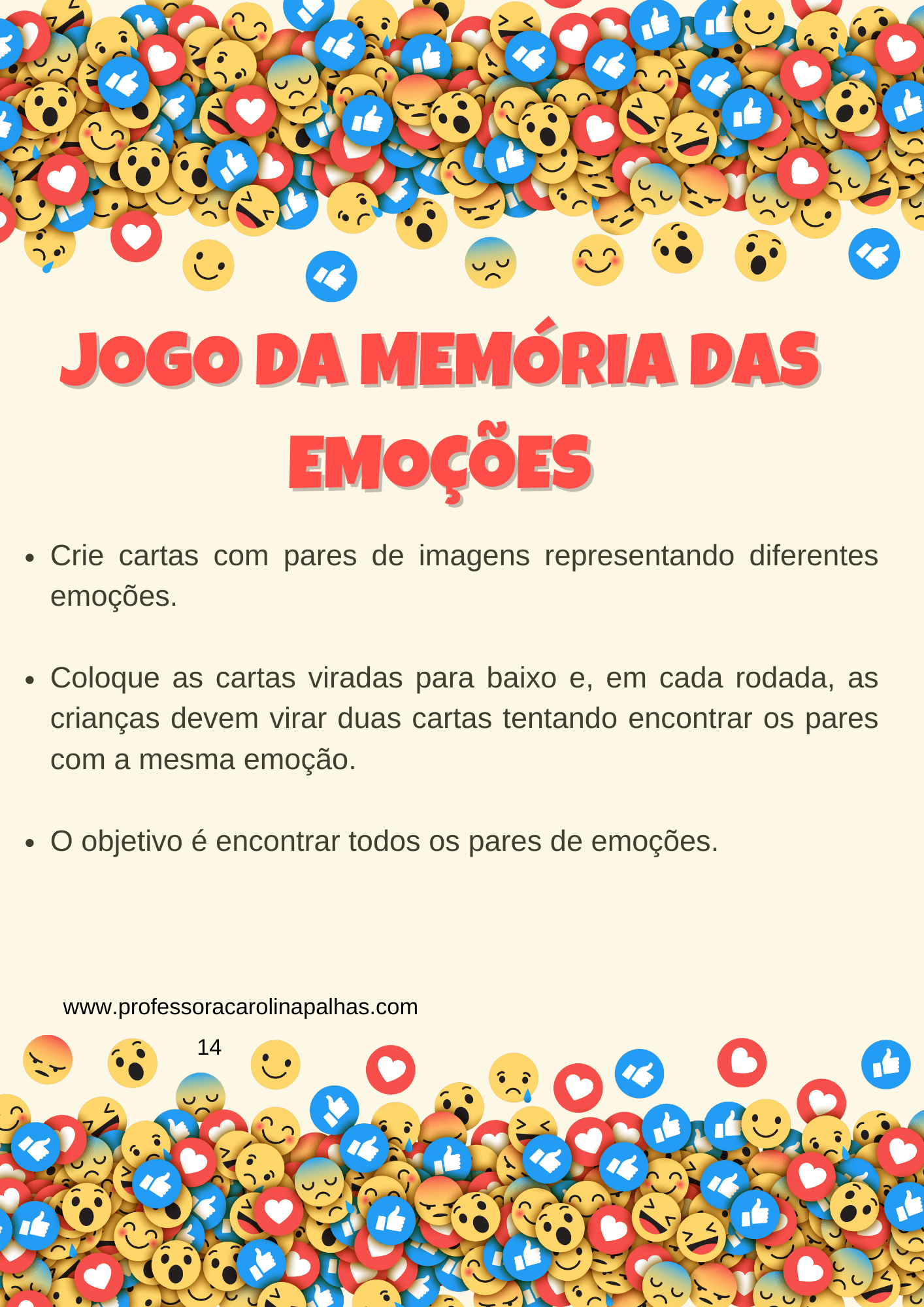 Explorando Emoções e Sentimentos na Educação Infantil e Ensino Fundamental:  Atividades, Jogos e Brincadeiras para uma Jornada Emocionante! - Professora  Carolina Palhas