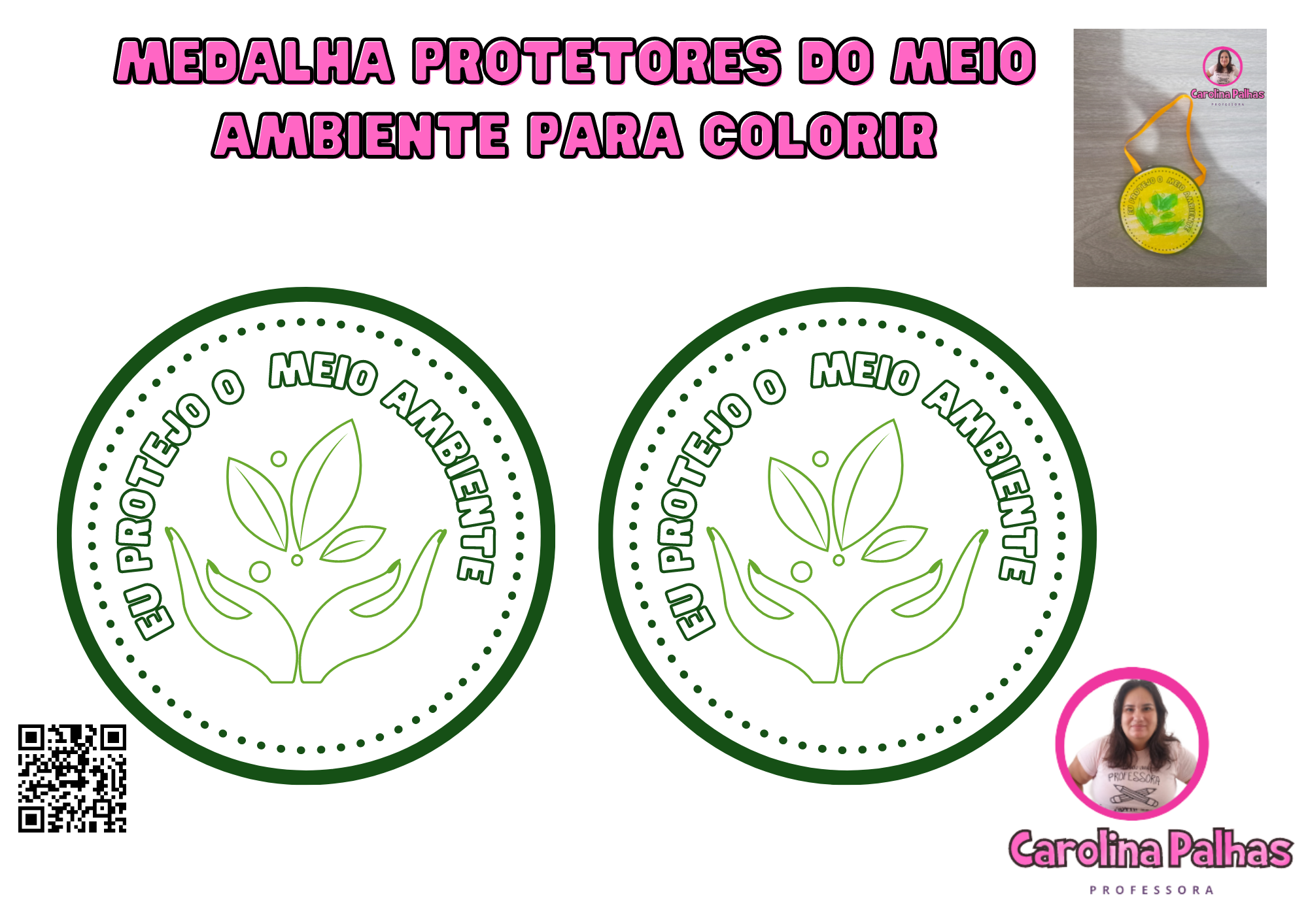 Medalha Protetores Do Meio Ambiente Para Colorir - Professora Carolina ...