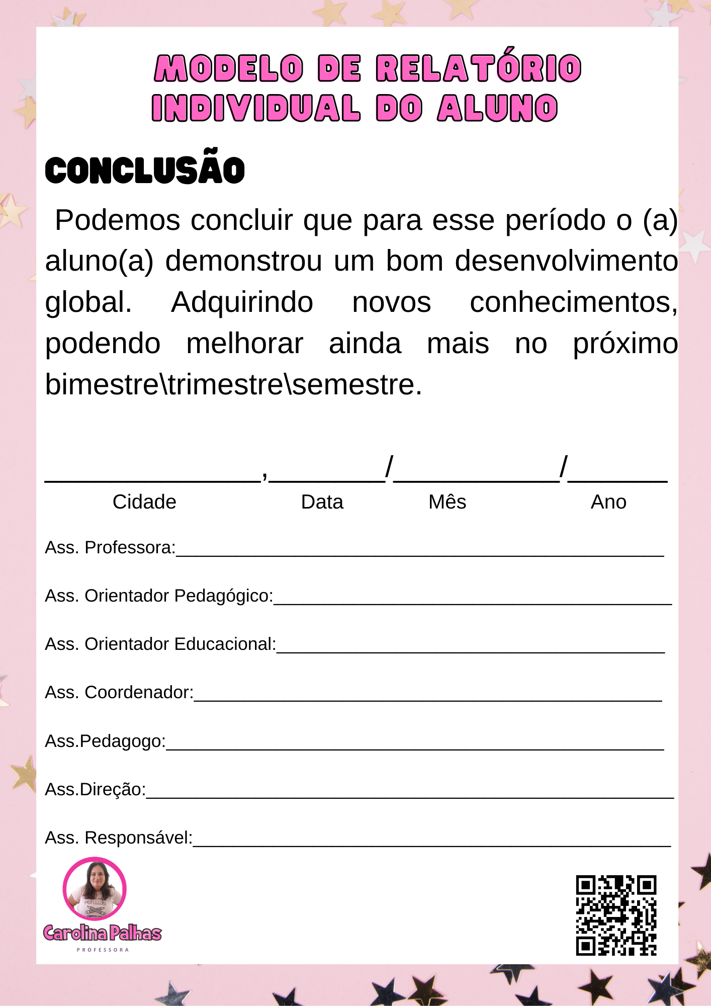 Como Fazer O Relatório Individual Do Aluno Para Maternal De Acordo Com ...