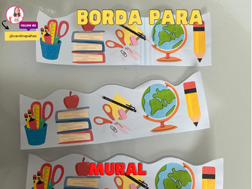 Borda para mural para imprimir - Professora Carolina Palhas