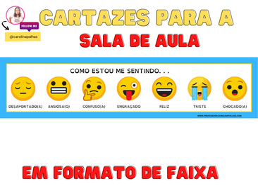 Cartazes para sua sala de aula Cartaz faixa emoções e sentimentos