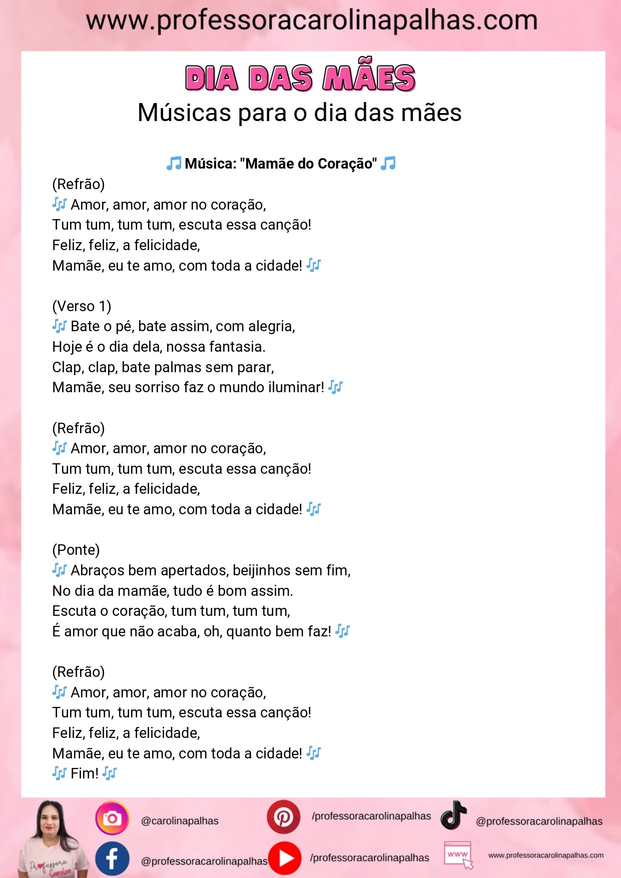 MÚSICA EXCLUSIVA PARA UTILIZAR NA APRESENTAÇÃO DE DIA DAS MÃES COM AS ...