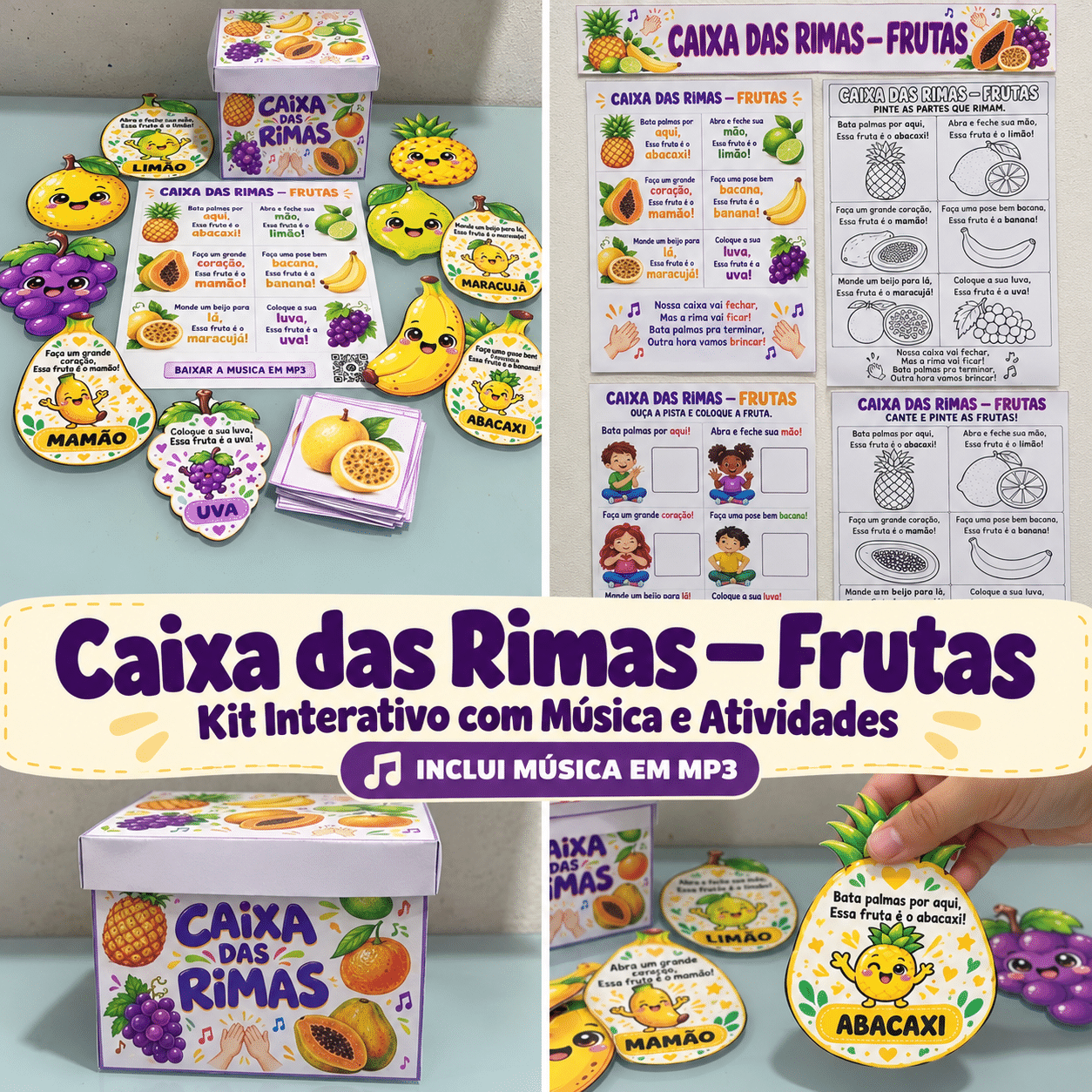 atividades de rimas para imprimir - Professora Carolina Palhas